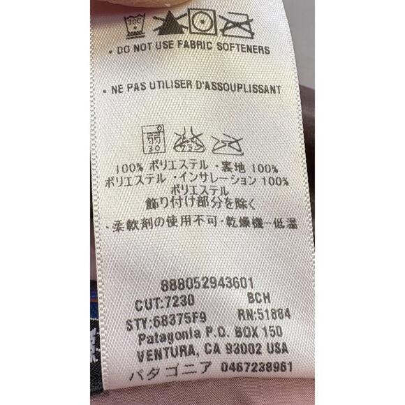 Patagonia Girls Medium 10 Insulated Long Coat Cocoa Parka Full Zip Pockets - Picture 7 of 14